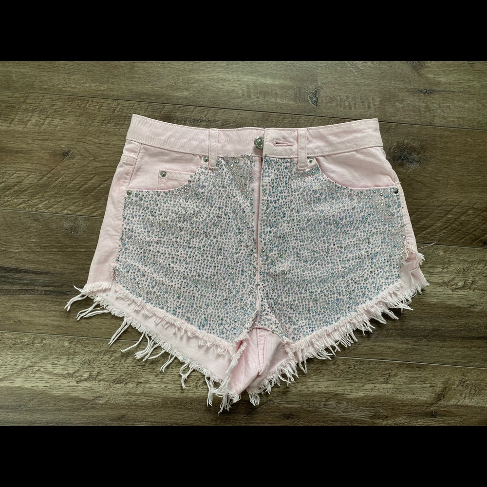 TopShop Pink Bedazzled Shorts